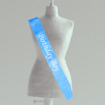 Blue Birthday Sash White Text