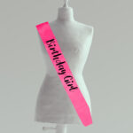 Hot Pink Birthday Girl Sash Black Text