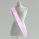 Light Pink Birthday Girl Sash White Text